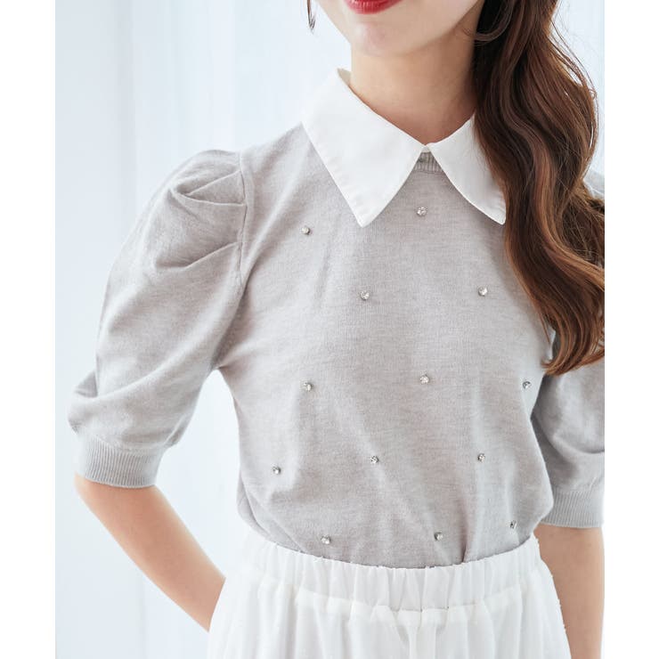 2way襟付きビジューニット | MAJESTIC LEGON  | 詳細画像15 