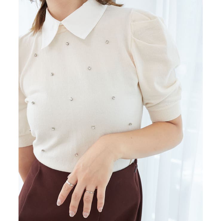 2way襟付きビジューニット | MAJESTIC LEGON  | 詳細画像8 