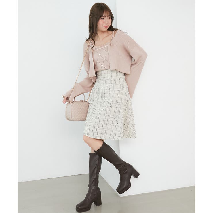 ダイヤ柄ビジューキャミセットカーデ | MAJESTIC LEGON  | 詳細画像10 