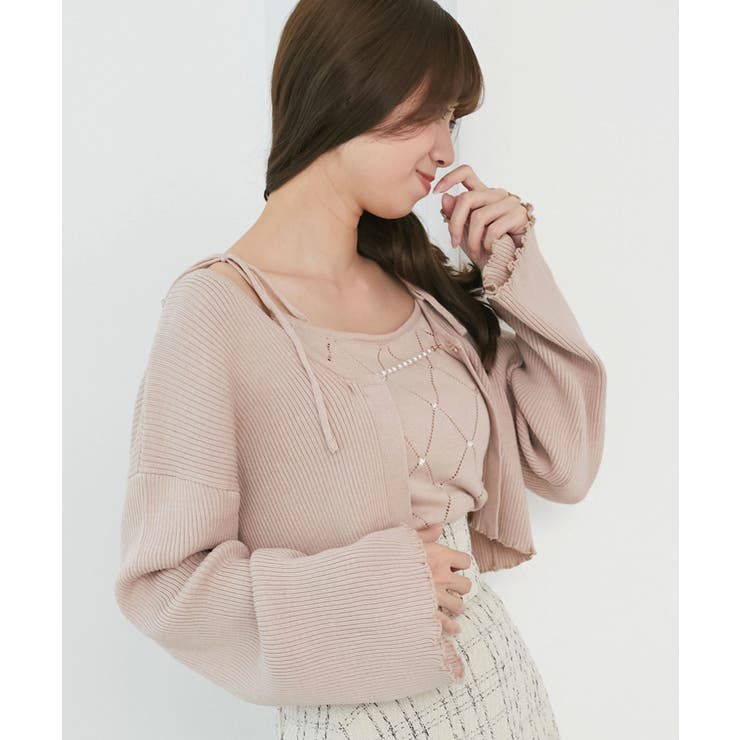 ダイヤ柄ビジューキャミセットカーデ | MAJESTIC LEGON  | 詳細画像13 