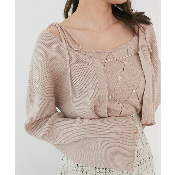 ダイヤ柄ビジューキャミセットカーデ | MAJESTIC LEGON  | 詳細画像15 