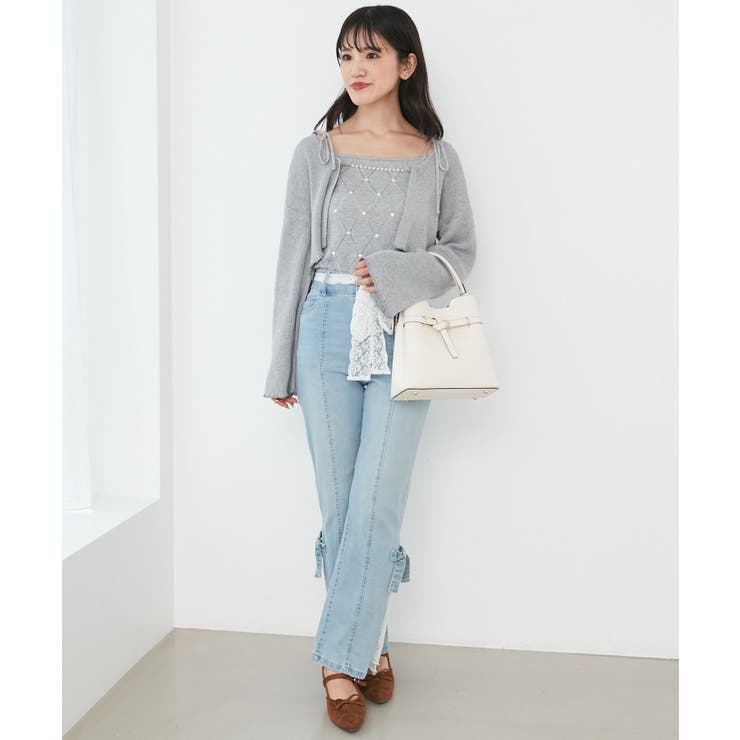 ダイヤ柄ビジューキャミセットカーデ | MAJESTIC LEGON  | 詳細画像16 