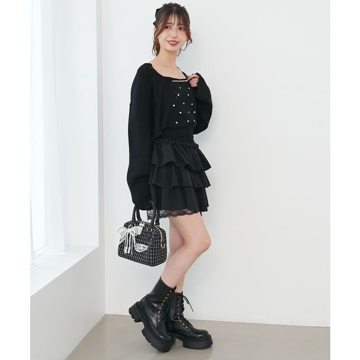 ダイヤ柄ビジューキャミセットカーデ | MAJESTIC LEGON  | 詳細画像23 