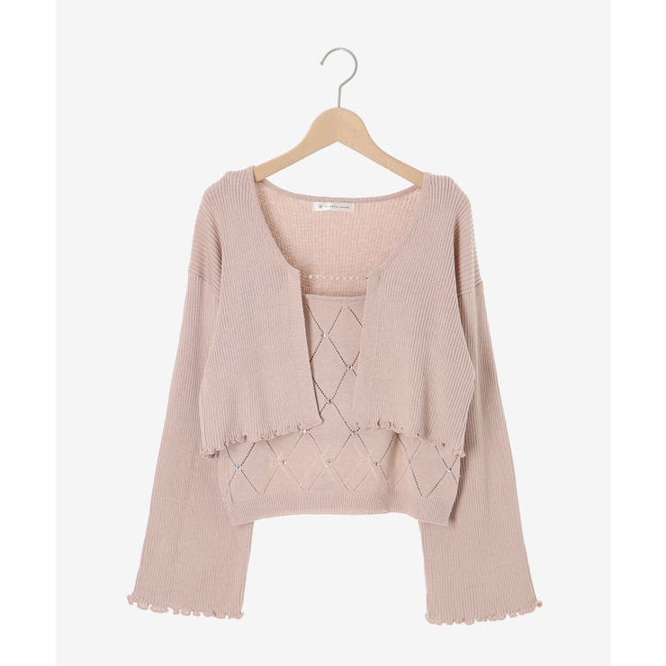 ダイヤ柄ビジューキャミセットカーデ | MAJESTIC LEGON  | 詳細画像30 