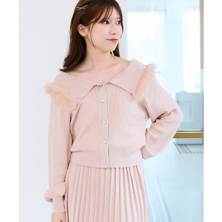 フェイクファー付きキラキラ襟ニット | MAJESTIC LEGON  | 詳細画像12 