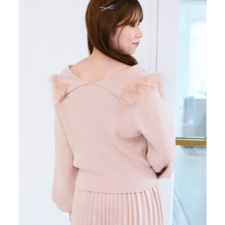 フェイクファー付きキラキラ襟ニット | MAJESTIC LEGON  | 詳細画像14 