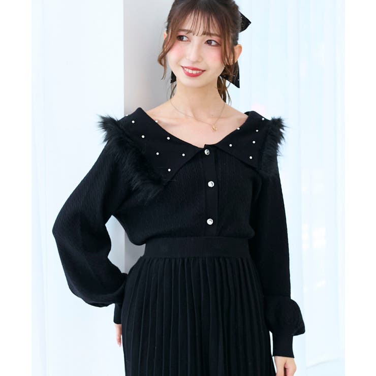 フェイクファー付きキラキラ襟ニット | MAJESTIC LEGON  | 詳細画像19 