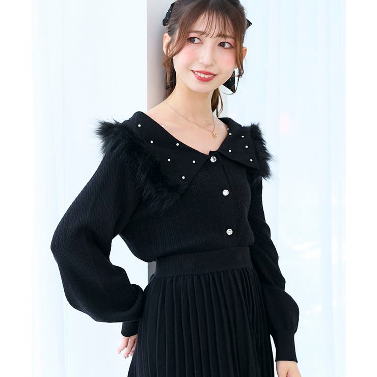 フェイクファー付きキラキラ襟ニット | MAJESTIC LEGON  | 詳細画像20 