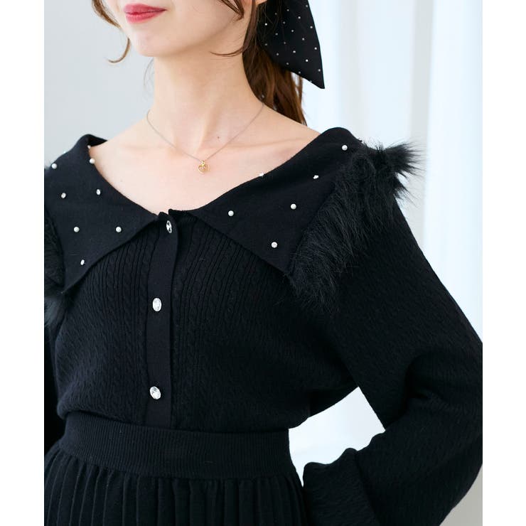 フェイクファー付きキラキラ襟ニット | MAJESTIC LEGON  | 詳細画像22 