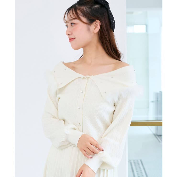 フェイクファー付きキラキラ襟ニット | MAJESTIC LEGON  | 詳細画像6 