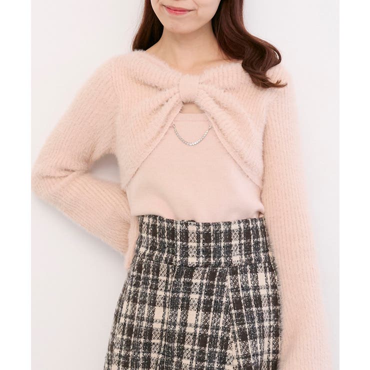 ピンク | リボンボレロドッキングニット | MAJESTIC LEGON 