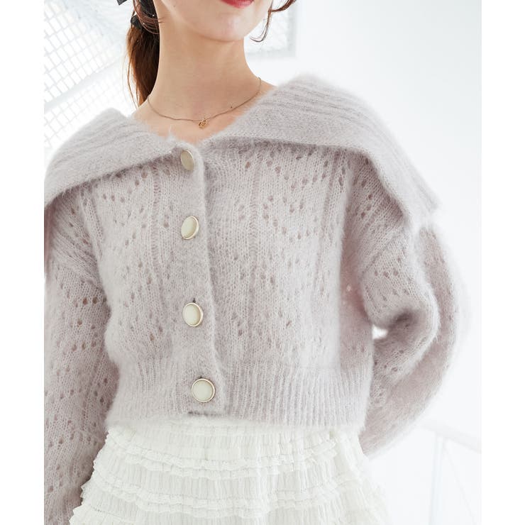 L／グレー | キラフワビッグカラーハートカーデ | MAJESTIC LEGON 