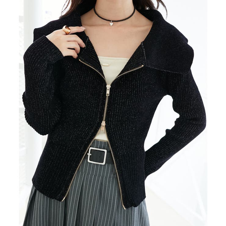 キラキラモールダブルジップニット | MAJESTIC LEGON  | 詳細画像8 