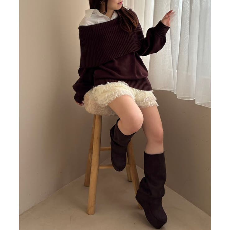 シャツドッキングミディ丈ニット | MAJESTIC LEGON  | 詳細画像18 