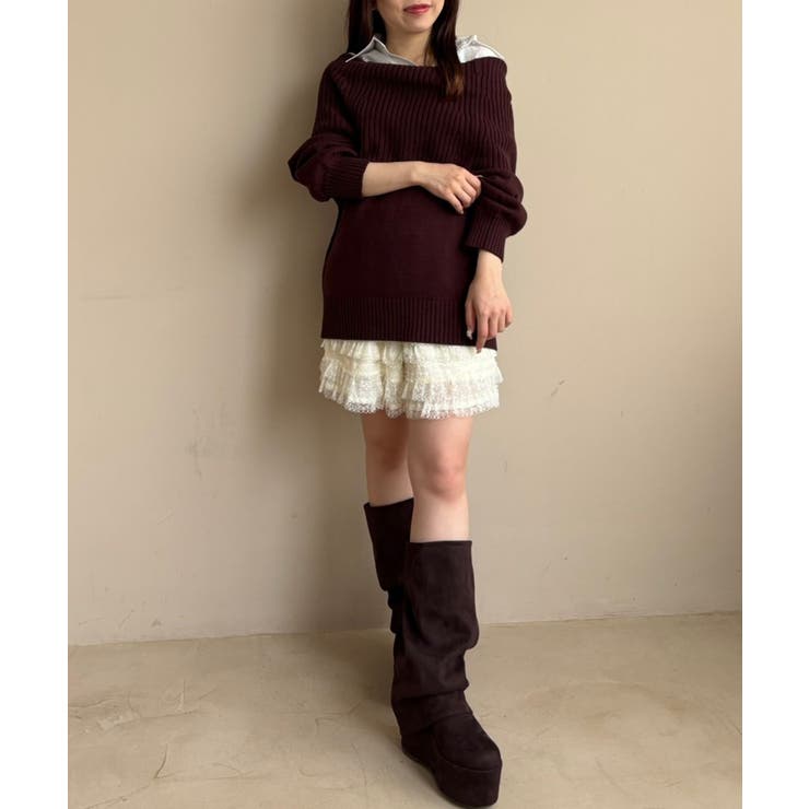 シャツドッキングミディ丈ニット | MAJESTIC LEGON  | 詳細画像19 