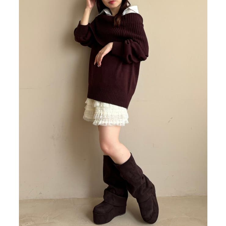 シャツドッキングミディ丈ニット | MAJESTIC LEGON  | 詳細画像20 