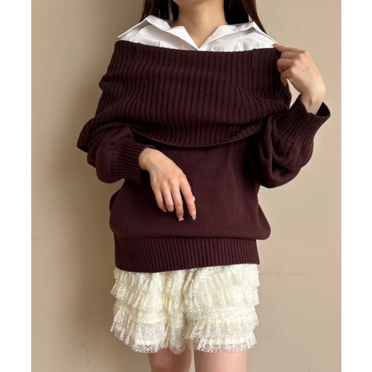 シャツドッキングミディ丈ニット | MAJESTIC LEGON  | 詳細画像22 