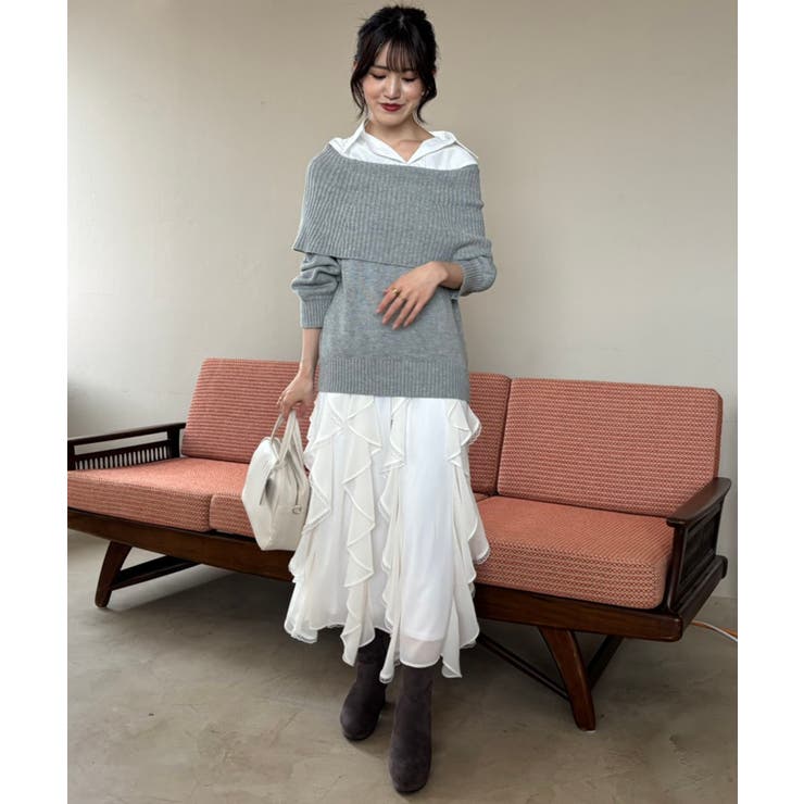 シャツドッキングミディ丈ニット | MAJESTIC LEGON  | 詳細画像26 