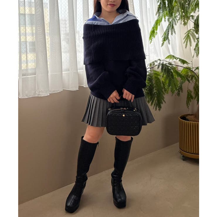 シャツドッキングミディ丈ニット | MAJESTIC LEGON  | 詳細画像32 