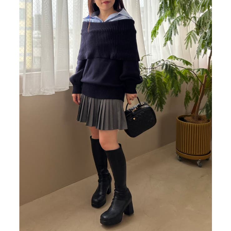 シャツドッキングミディ丈ニット | MAJESTIC LEGON  | 詳細画像33 