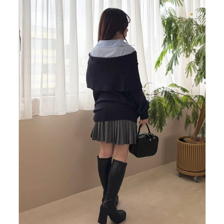 シャツドッキングミディ丈ニット | MAJESTIC LEGON  | 詳細画像34 