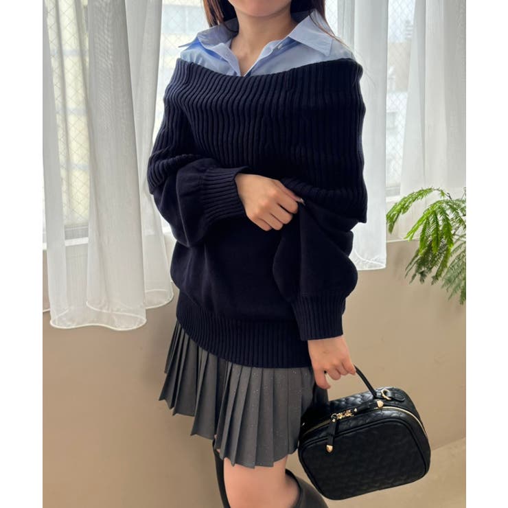 シャツドッキングミディ丈ニット | MAJESTIC LEGON  | 詳細画像36 