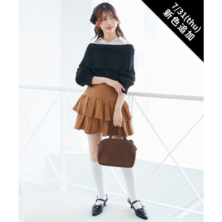 ブラック | シャツドッキングミディ丈ニット | MAJESTIC LEGON 