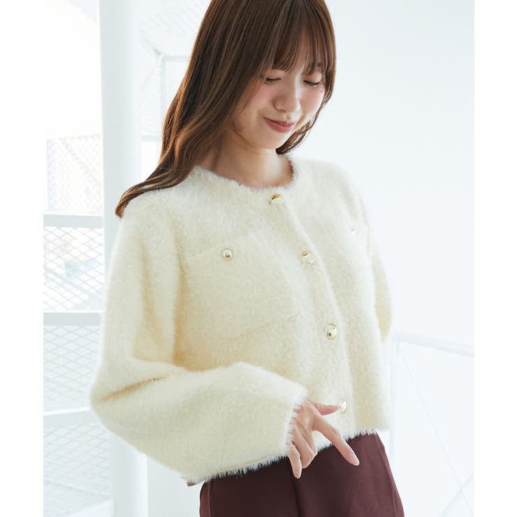 ∞ポケット付きフェザークルーカーデ | MAJESTIC LEGON  | 詳細画像8 