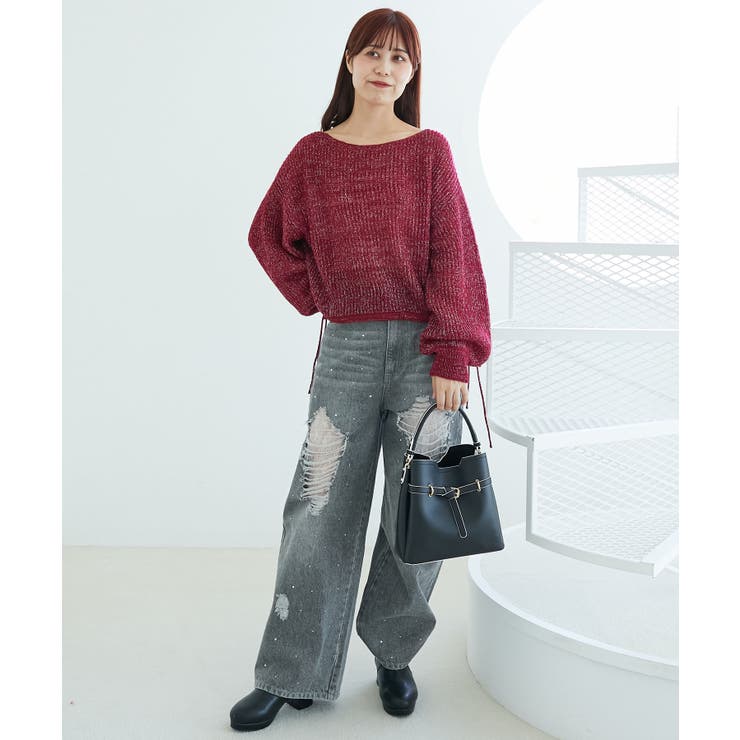 キラキラドロストメッシュニット | MAJESTIC LEGON  | 詳細画像14 