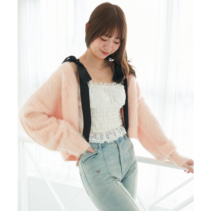 ふわふわVネックショートカーデ | MAJESTIC LEGON  | 詳細画像24 