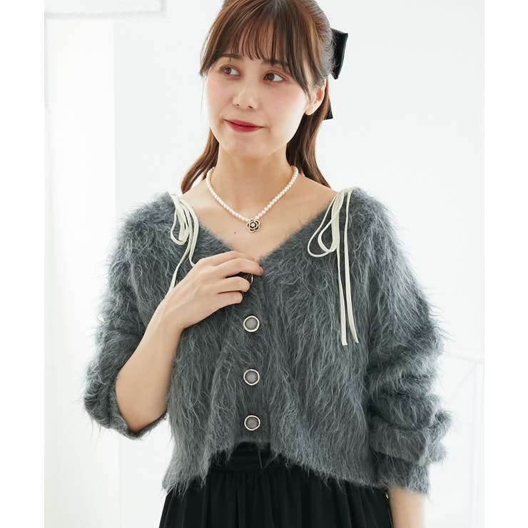 ふわふわVネックショートカーデ | MAJESTIC LEGON  | 詳細画像35 