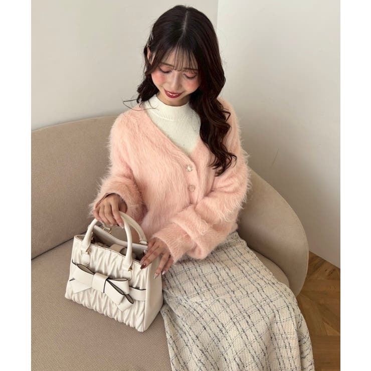 ピンク | ふわふわVネックショートカーデ | MAJESTIC LEGON 