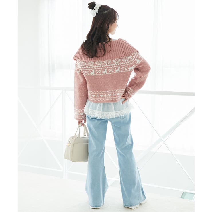 襟付きネコチャンジャカードカーデ | MAJESTIC LEGON  | 詳細画像10 