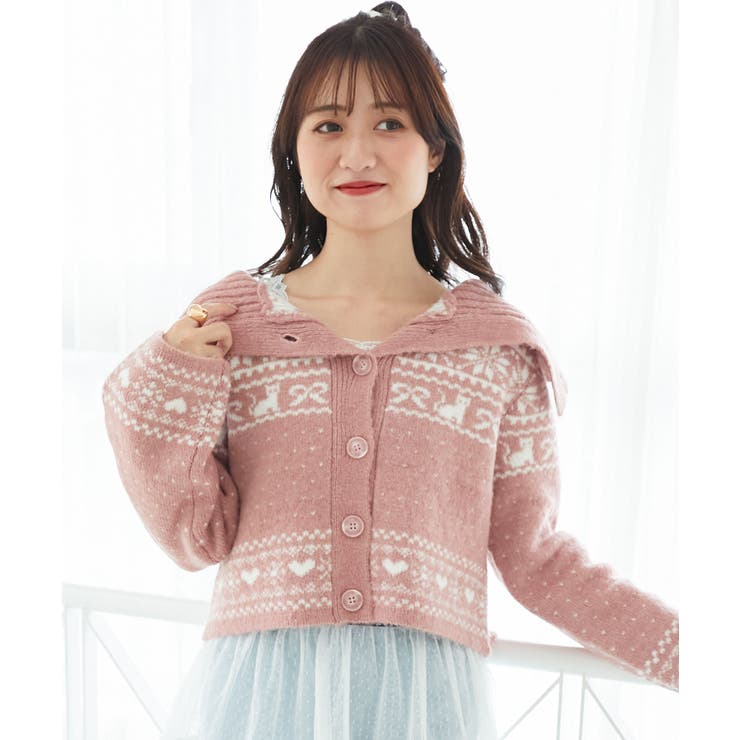 襟付きネコチャンジャカードカーデ | MAJESTIC LEGON  | 詳細画像11 