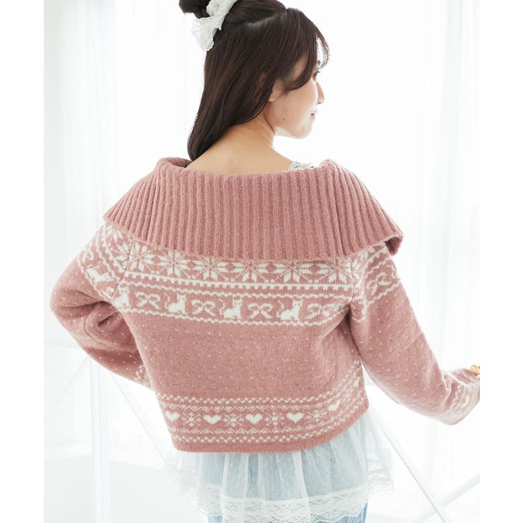 襟付きネコチャンジャカードカーデ | MAJESTIC LEGON  | 詳細画像13 