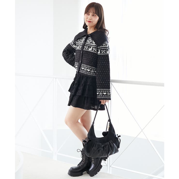 襟付きネコチャンジャカードカーデ | MAJESTIC LEGON  | 詳細画像16 