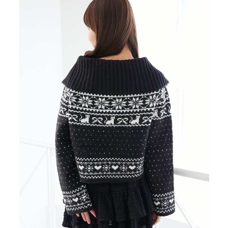 襟付きネコチャンジャカードカーデ | MAJESTIC LEGON  | 詳細画像19 