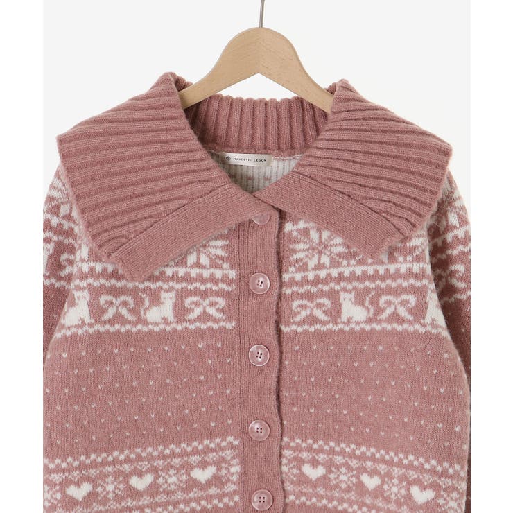 襟付きネコチャンジャカードカーデ | MAJESTIC LEGON  | 詳細画像24 