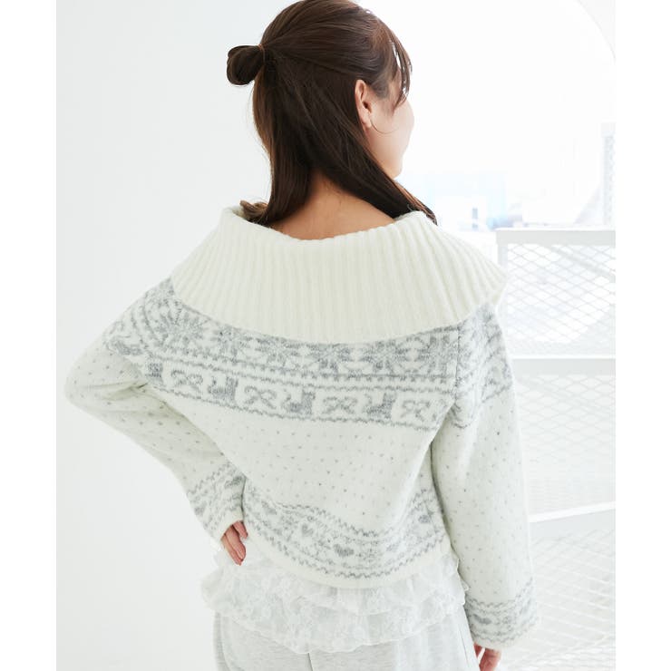 襟付きネコチャンジャカードカーデ | MAJESTIC LEGON  | 詳細画像6 