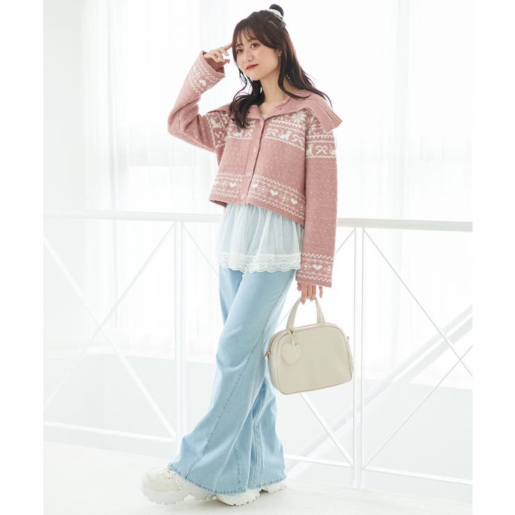 襟付きネコチャンジャカードカーデ | MAJESTIC LEGON  | 詳細画像9 