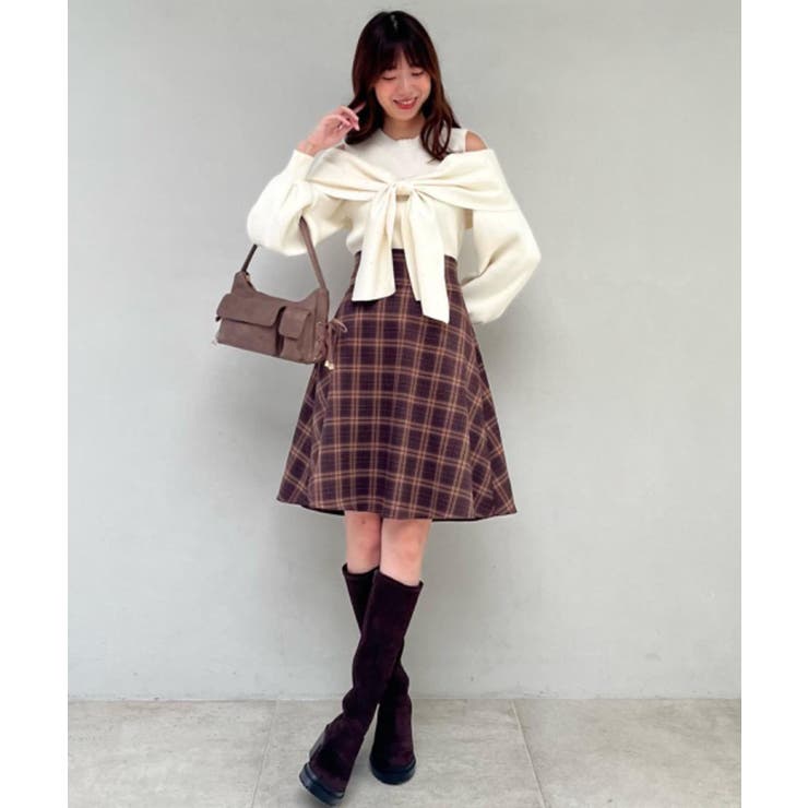 アイボリー | アソートデザインリボンニットトップス | MAJESTIC LEGON 