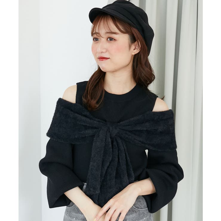 ブラックベース | アソートデザインリボンニットトップス | MAJESTIC LEGON 