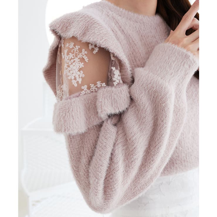 ピンク | Ladyフリルシャギーニット | MAJESTIC LEGON 