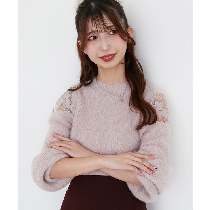 ショルダーレースシャギーニット | MAJESTIC LEGON  | 詳細画像24 