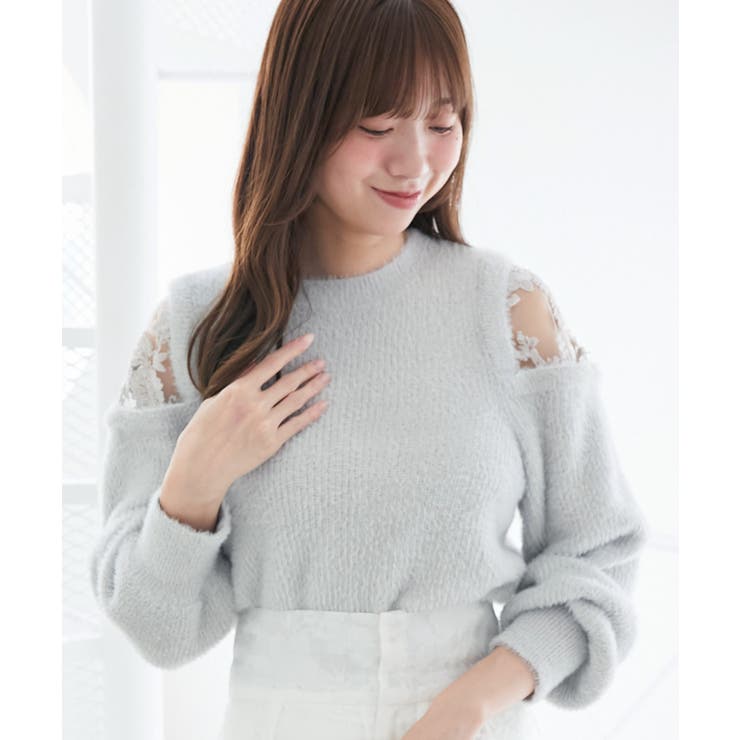 ショルダーレースシャギーニット | MAJESTIC LEGON  | 詳細画像30 