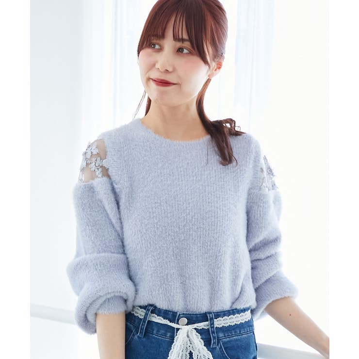 ショルダーレースシャギーニット | MAJESTIC LEGON  | 詳細画像37 