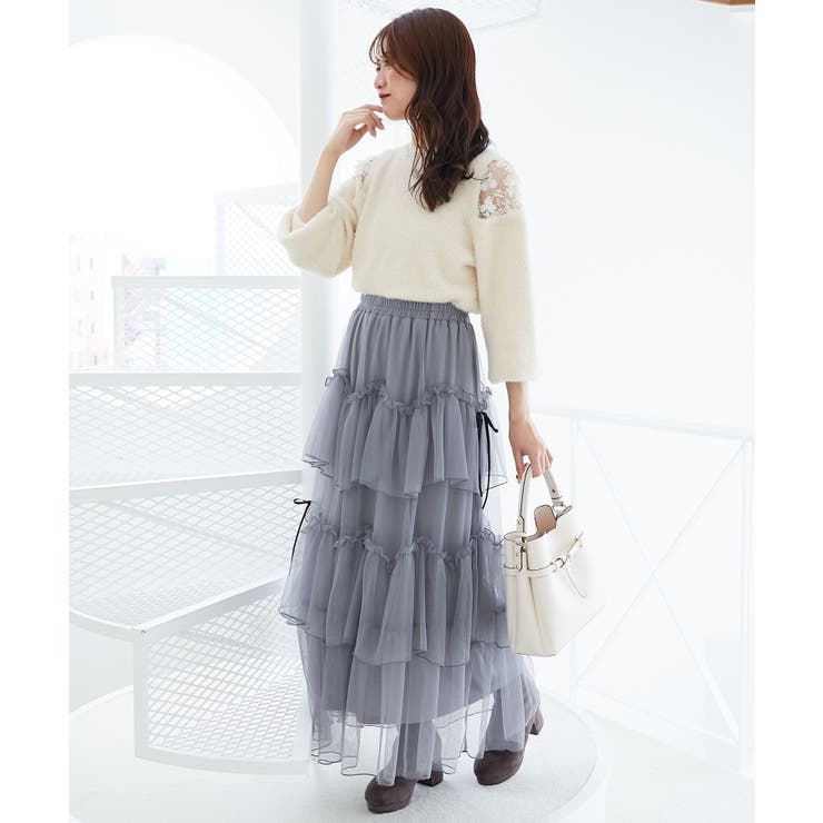 ショルダーレースシャギーニット | MAJESTIC LEGON  | 詳細画像4 