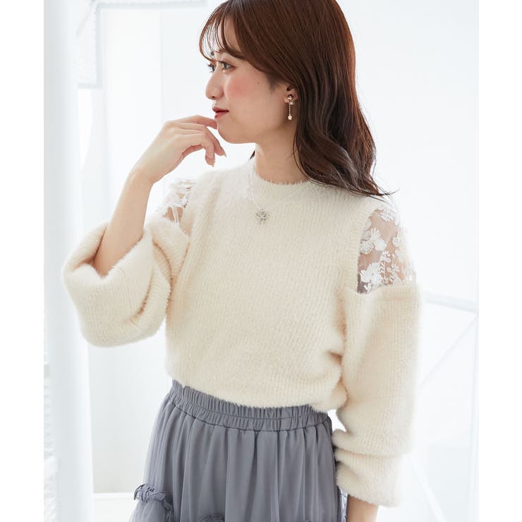 ショルダーレースシャギーニット | MAJESTIC LEGON  | 詳細画像7 