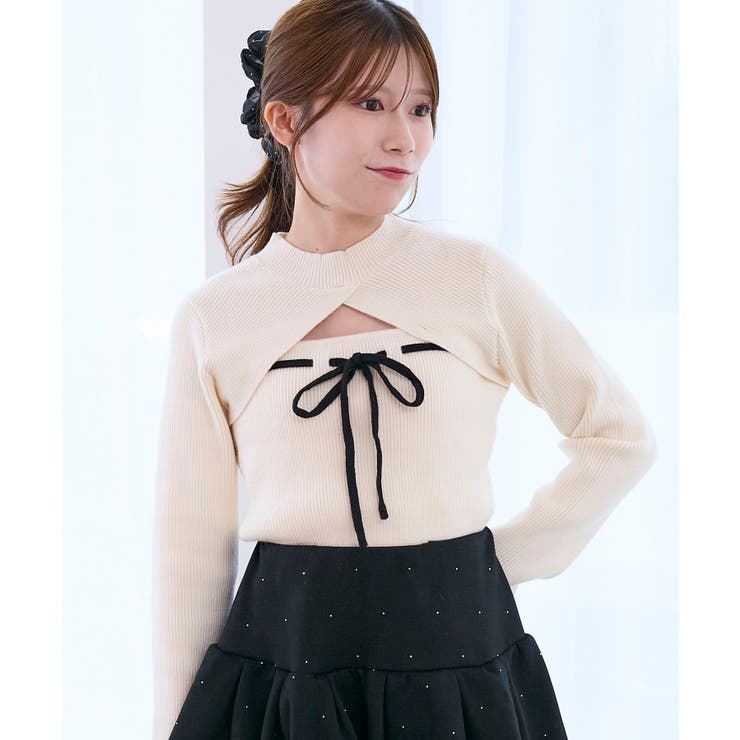 デコルテオープンリボンニット | MAJESTIC LEGON  | 詳細画像1 