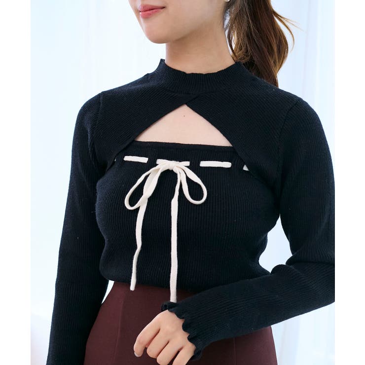 デコルテオープンリボンニット | MAJESTIC LEGON  | 詳細画像21 